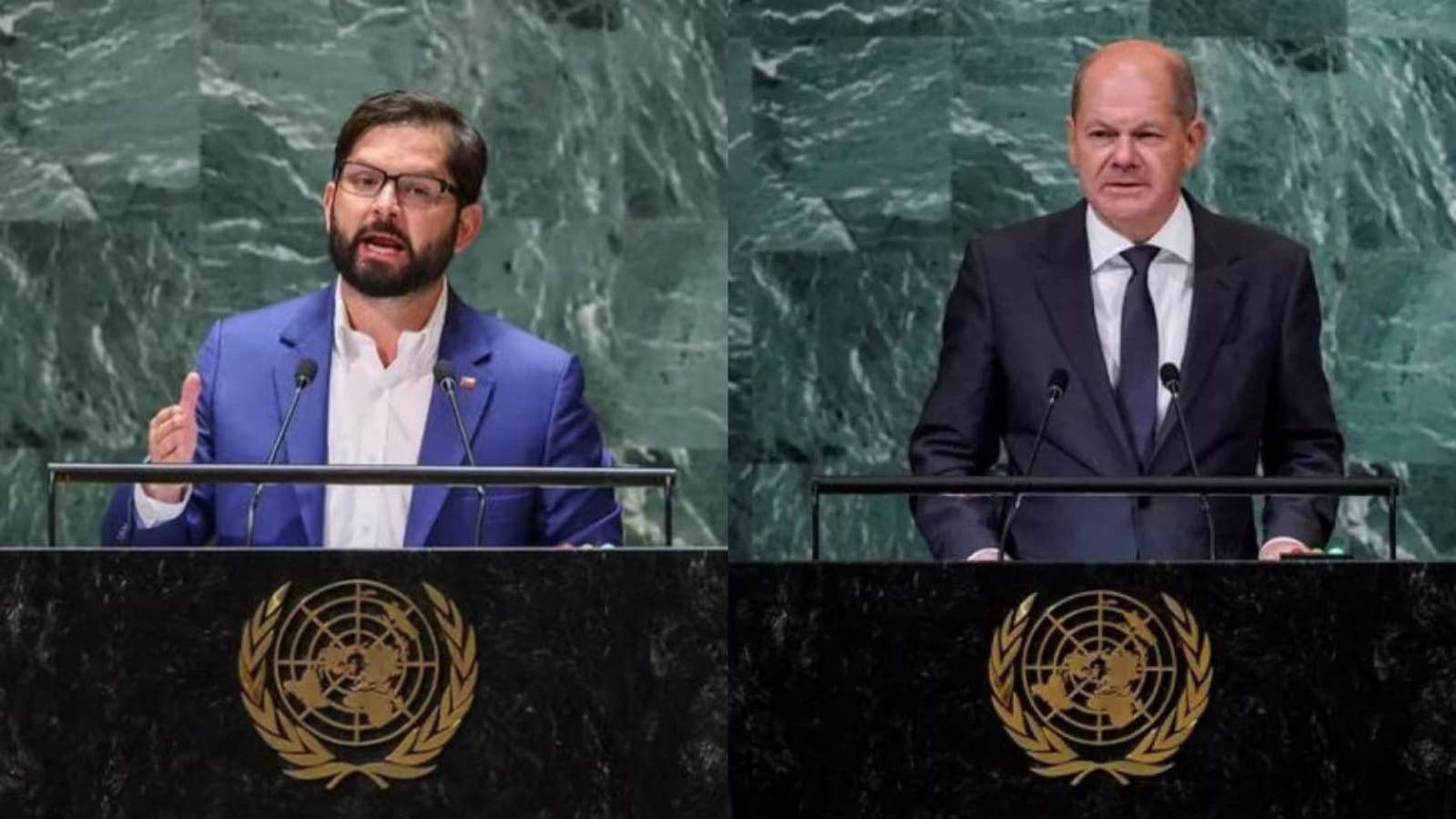 boric-y-scholz-con-nula-asistencia-durante-su-discurso-en-la-78-asamblea-general-de-la-onu